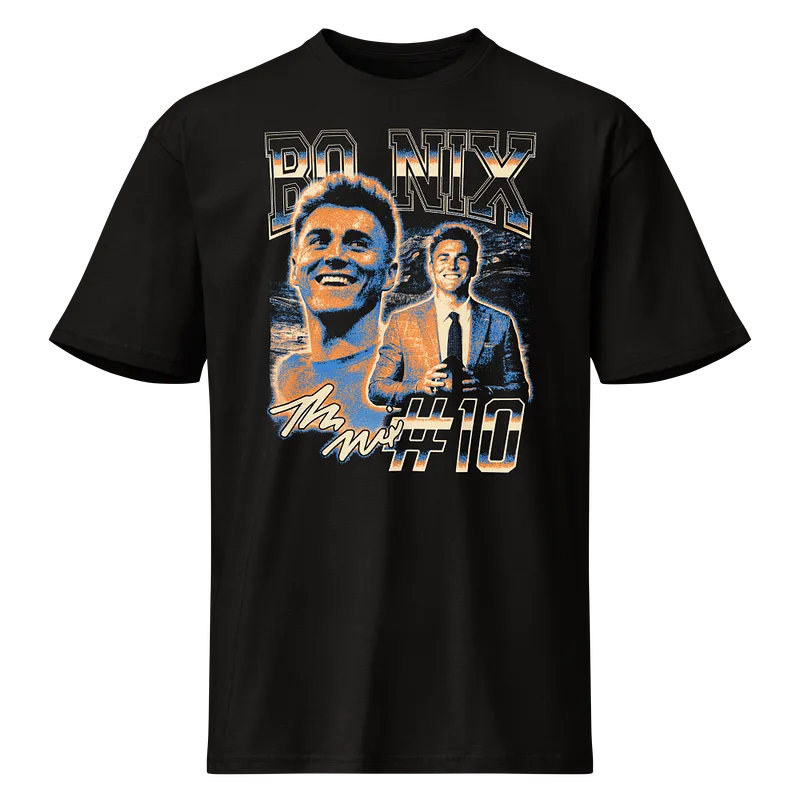 Bo Nix Vintage Vintage T-shirt Black by Athlete Market
