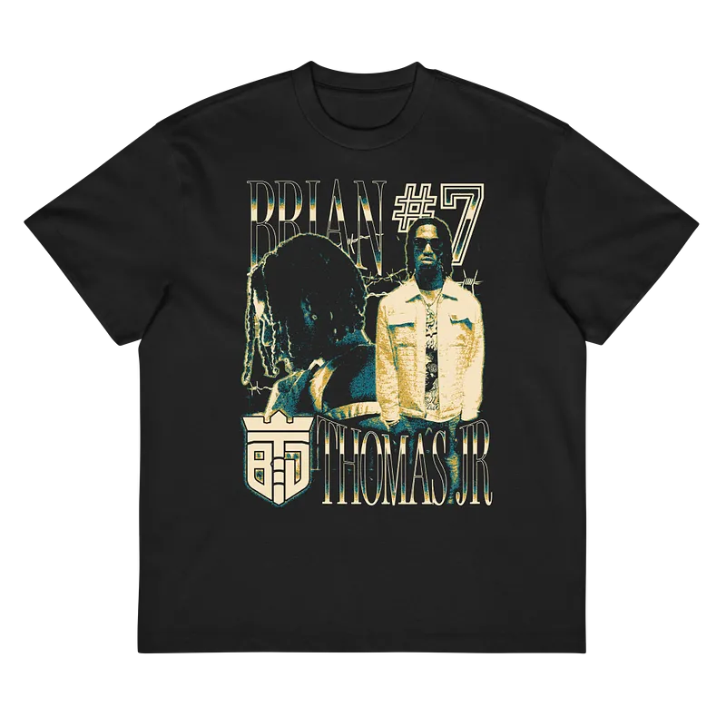 Brian Thomas Jr. Vintage Vintage Boxy T-shirt Black by Athlete Market