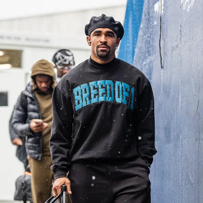 Jalen Hurts "Breed of 1" Embroidered Sweatshirt Black