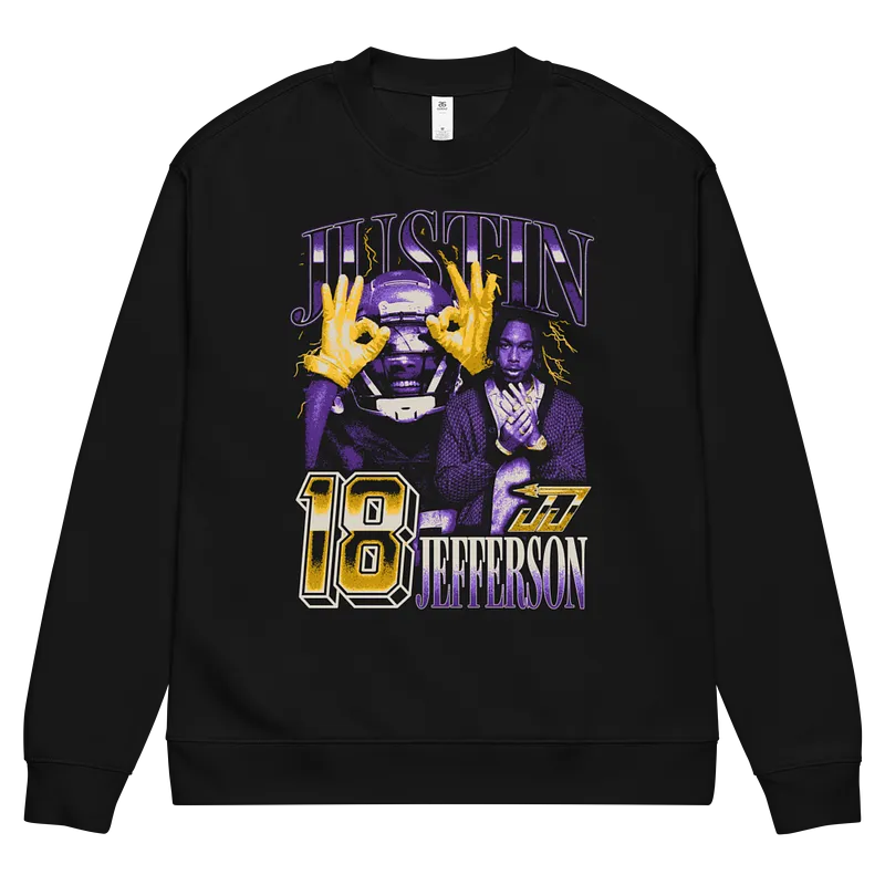Justin Jefferson Vintage Crewneck Black