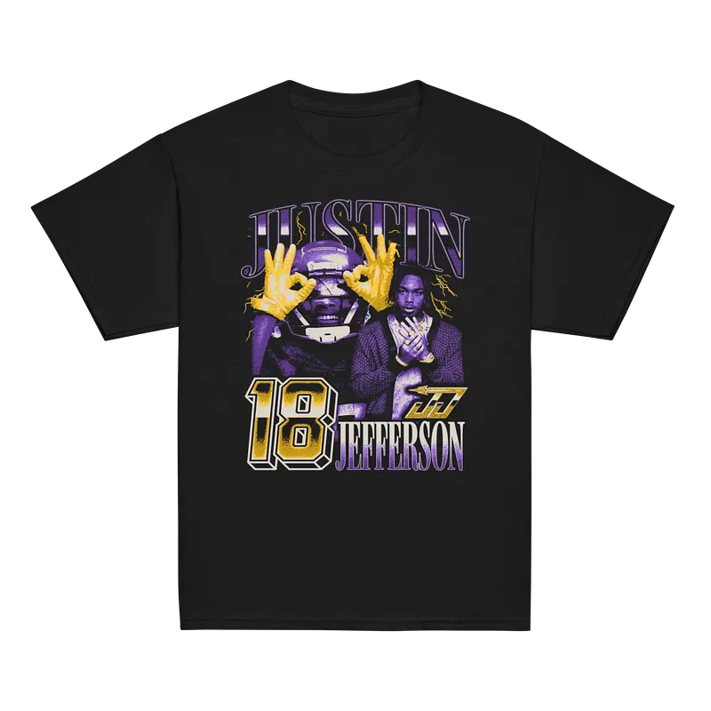 Justin Jefferson Vintage Youth T-shirt Black
