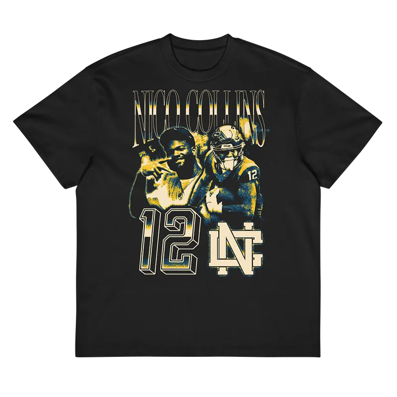 Nico Collins Vintage Vintage Boxy T-shirt Black by Athlete Market