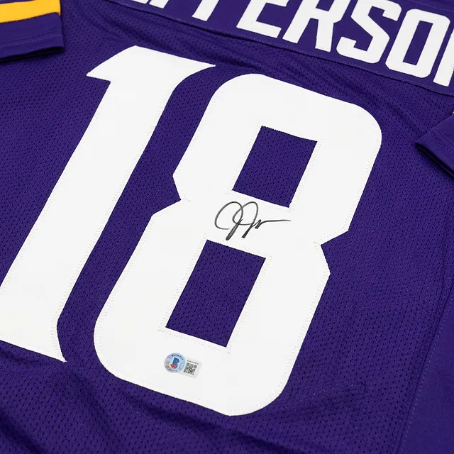 Autographed/Signed Justin Jefferson Minnesota Purple Football Jersey Beckett BAS COA
