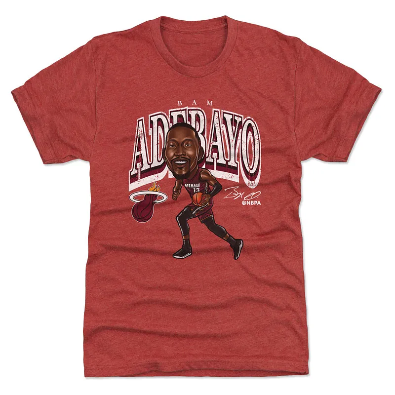 Bam Adebayo Miami Heat Cartoon WHT