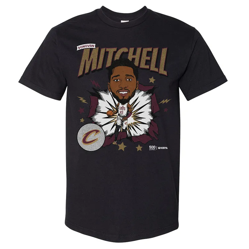 Donovan Mitchell Cleveland Cavaliers Caricature WHT