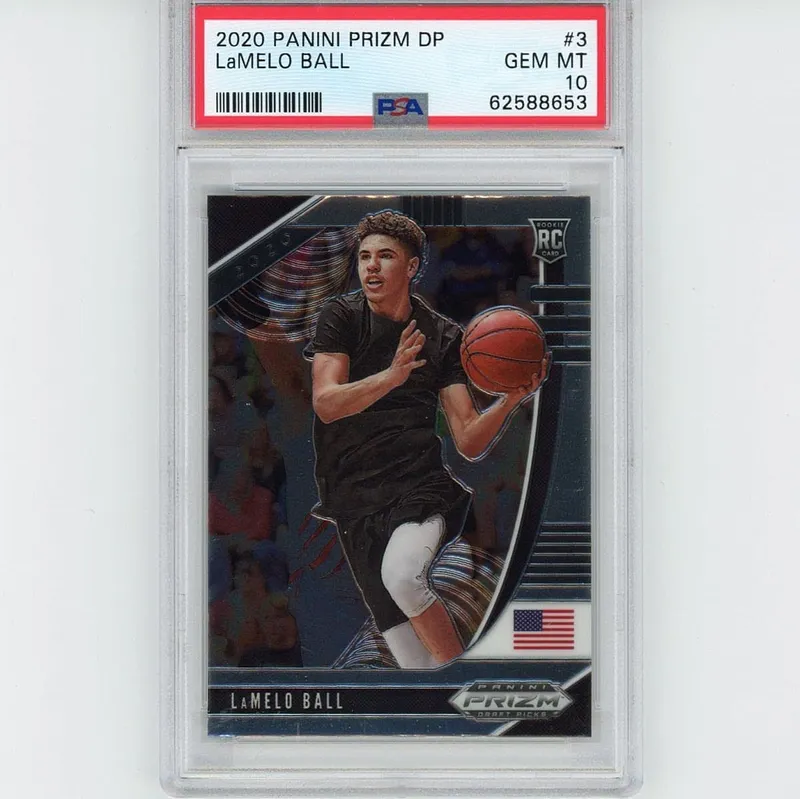 Graded 2020-21 Panini Prizm DP Draft Picks LaMelo Ball #3 Rookie RC Basketball Card PSA 10 Gem Mint