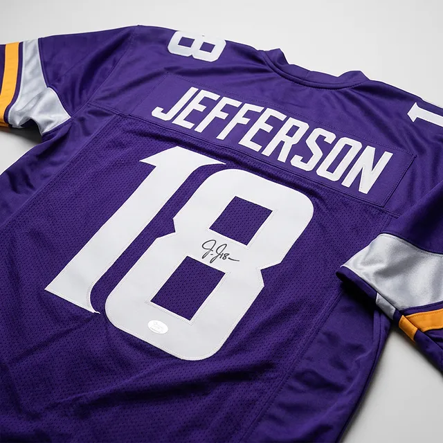 Justin Jefferson Autographed Minnesota Vikings (Purple #18) Custom Jersey - Beckett