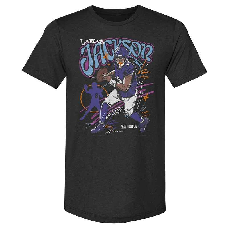 Lamar Jackson Baltimore Scribble WHT