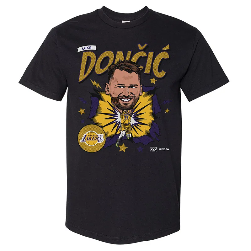 Luka Doncic Los Angeles Lakers Caricature WHT