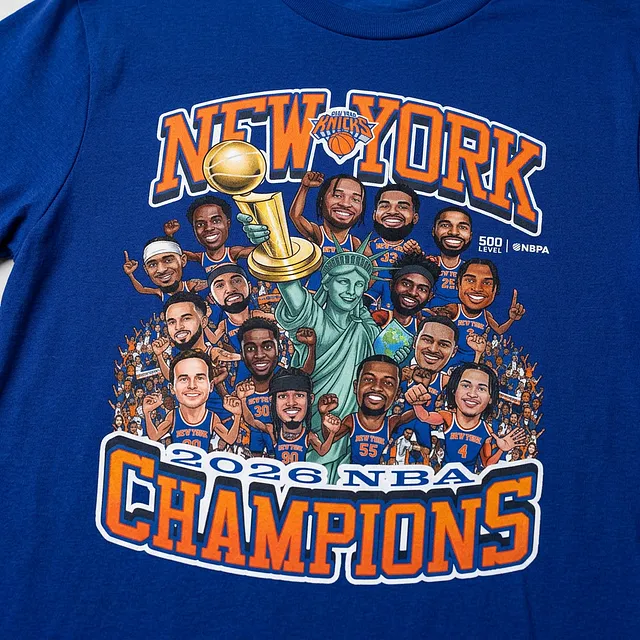 New York Knicks NBA Finals 2026 Champions Caricature WHT