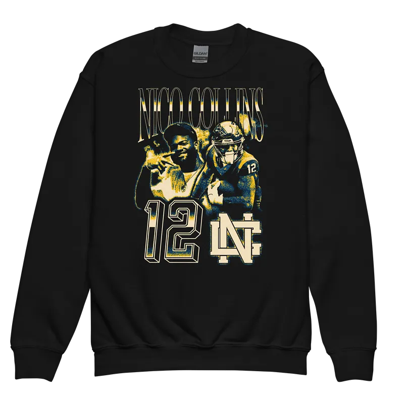 Nico Collins Vintage Vintage Youth Crewneck Black by Athlete Market
