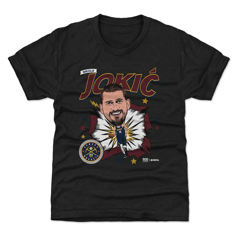 Nikola Jokic Denver Nuggets Caricature Retro WHT