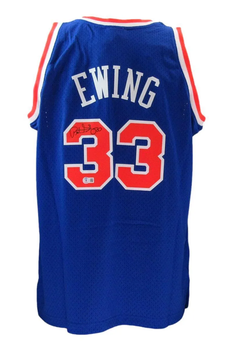 Patrick Ewing HOF Autographed Mitchell & Ness Basketball Jersey Knicks Beckett