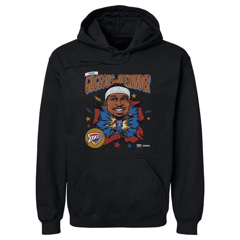 Shai Gilgeous-Alexander Oklahoma City Thunder Caricature Retro WHT