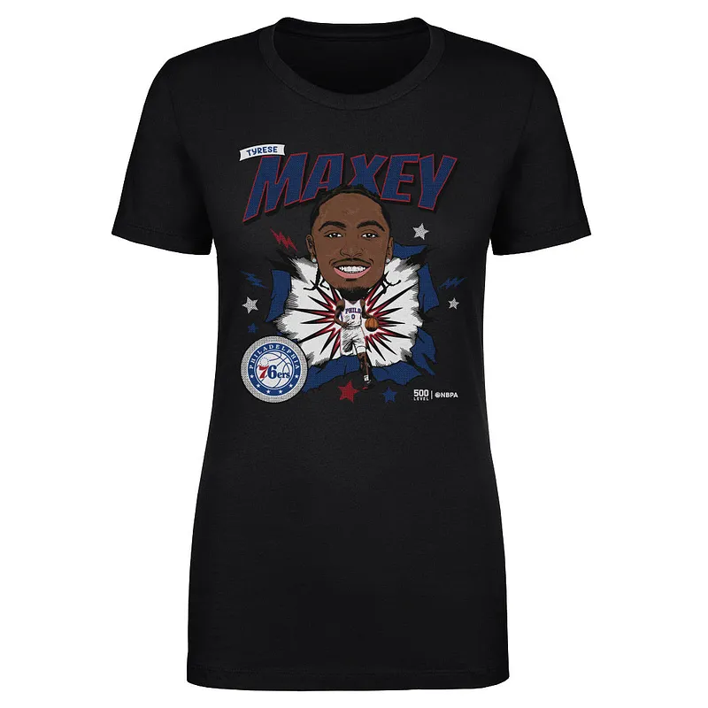 Tyrese Maxey Philadelphia 76ers Caricature WHT